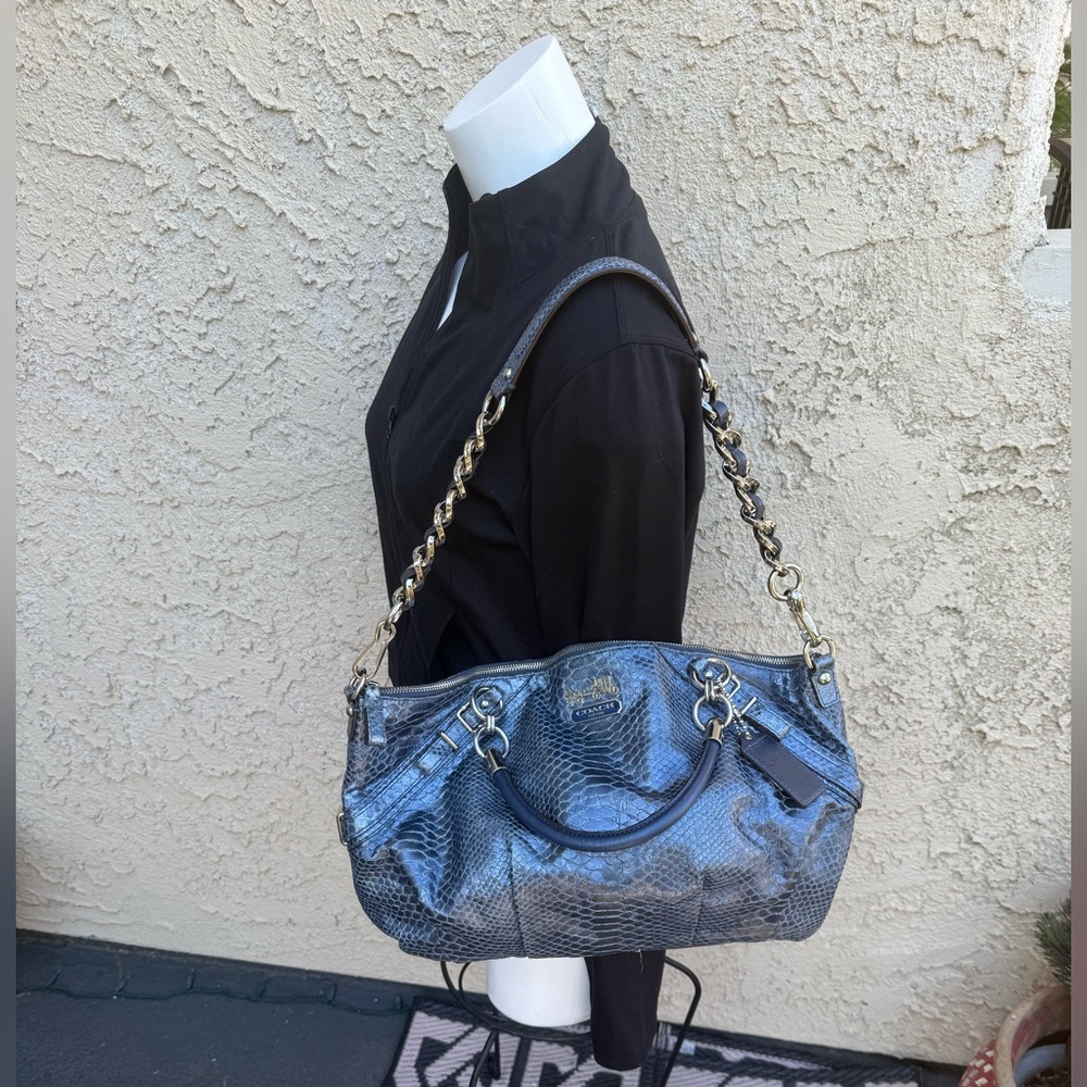 Coach Madison Blue Python Crossbody W/ Dustbag - image 3